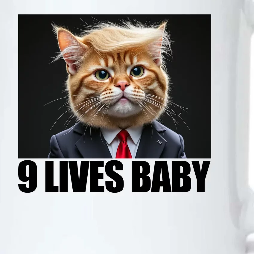 Cat Trump 9 Lives Baby Black Color Changing Mug