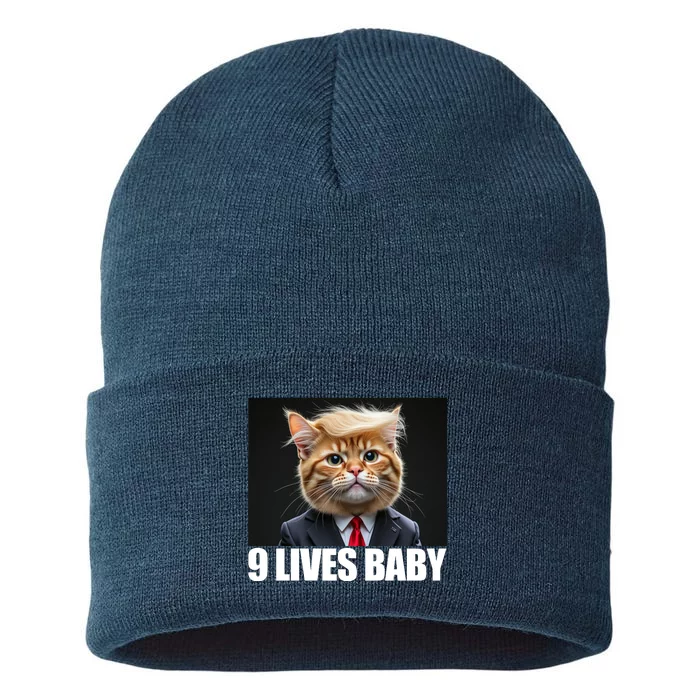 Cat Trump 9 Lives Baby Sustainable Knit Beanie