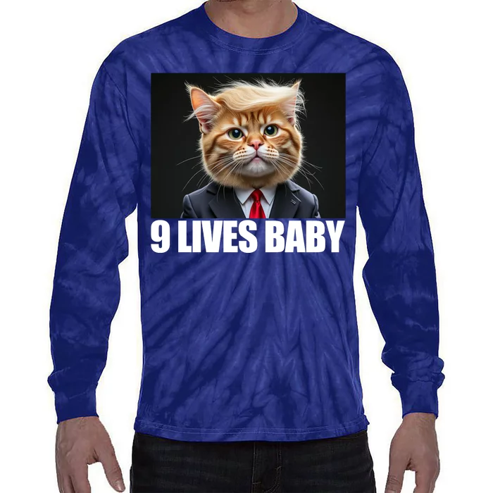 Cat Trump 9 Lives Baby Tie-Dye Long Sleeve Shirt