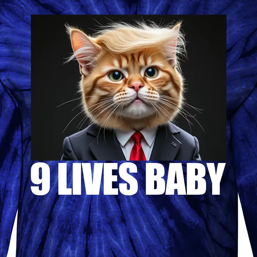 Cat Trump 9 Lives Baby Tie-Dye Long Sleeve Shirt