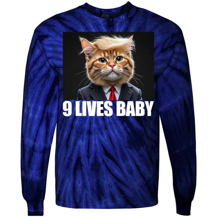 Cat Trump 9 Lives Baby Tie-Dye Long Sleeve Shirt