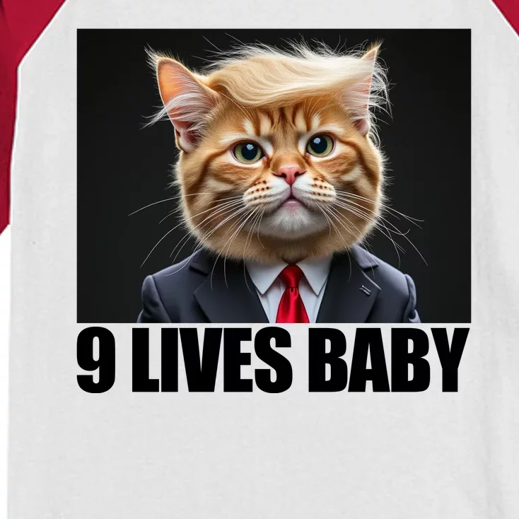 Cat Trump 9 Lives Baby Kids Colorblock Raglan Jersey