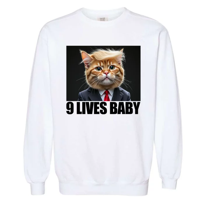 Cat Trump 9 Lives Baby Garment-Dyed Sweatshirt