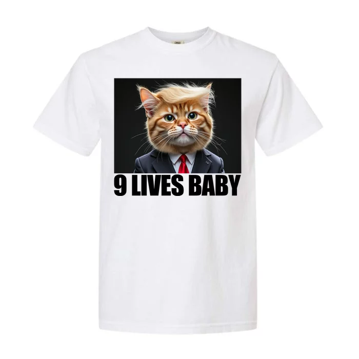 Cat Trump 9 Lives Baby Garment-Dyed Heavyweight T-Shirt