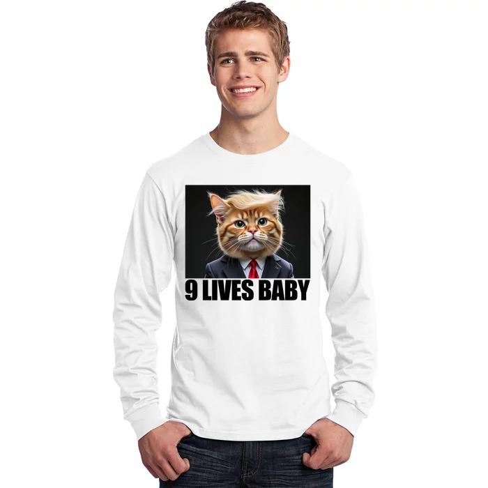 Cat Trump 9 Lives Baby Long Sleeve Shirt