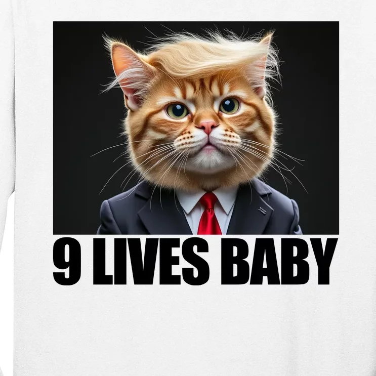 Cat Trump 9 Lives Baby Long Sleeve Shirt