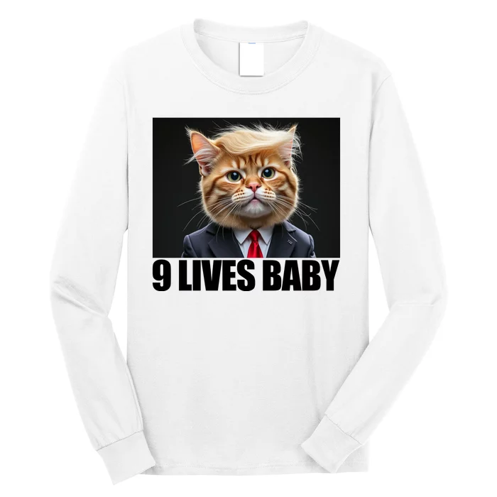 Cat Trump 9 Lives Baby Long Sleeve Shirt