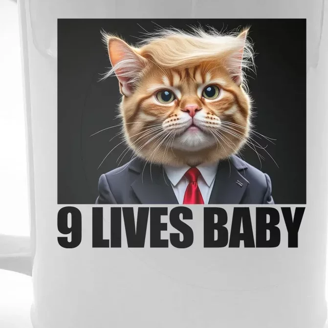 Cat Trump 9 Lives Baby Front & Back Beer Stein