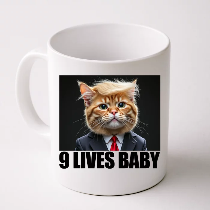 Cat Trump 9 Lives Baby Front & Back Coffee Mug