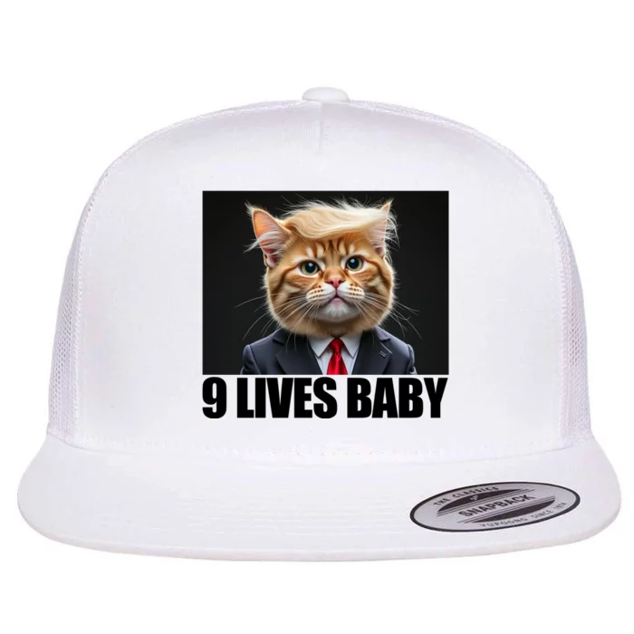 Cat Trump 9 Lives Baby Flat Bill Trucker Hat