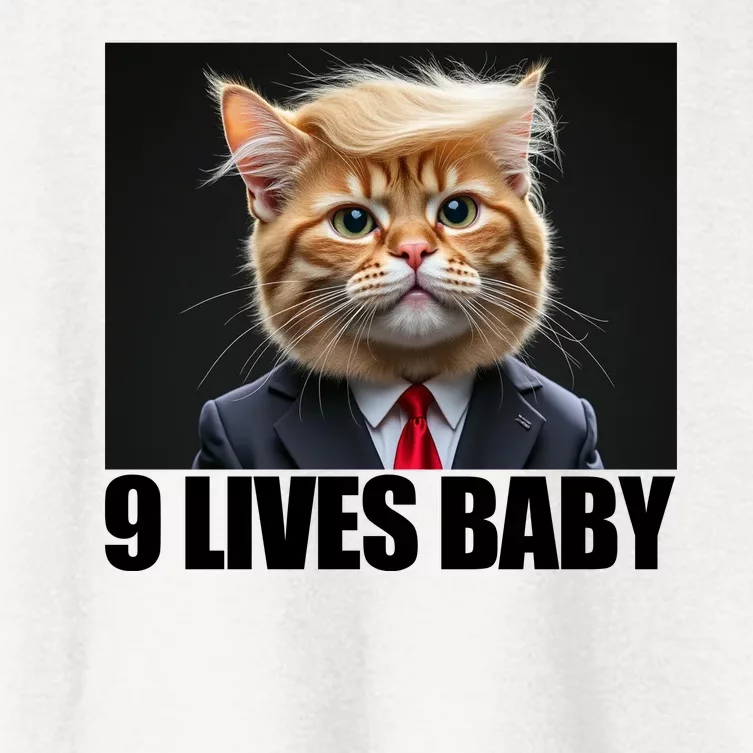 Cat Trump 9 Lives Baby Women's Crop Top Tee