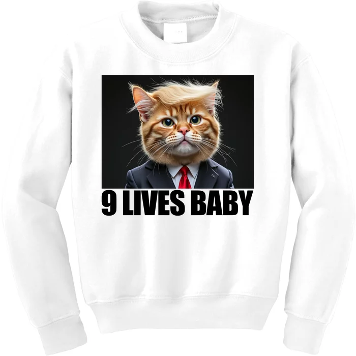 Cat Trump 9 Lives Baby Kids Sweatshirt