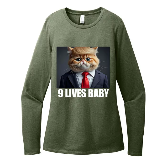 Cat Trump 9 Lives Baby Womens CVC Long Sleeve Shirt