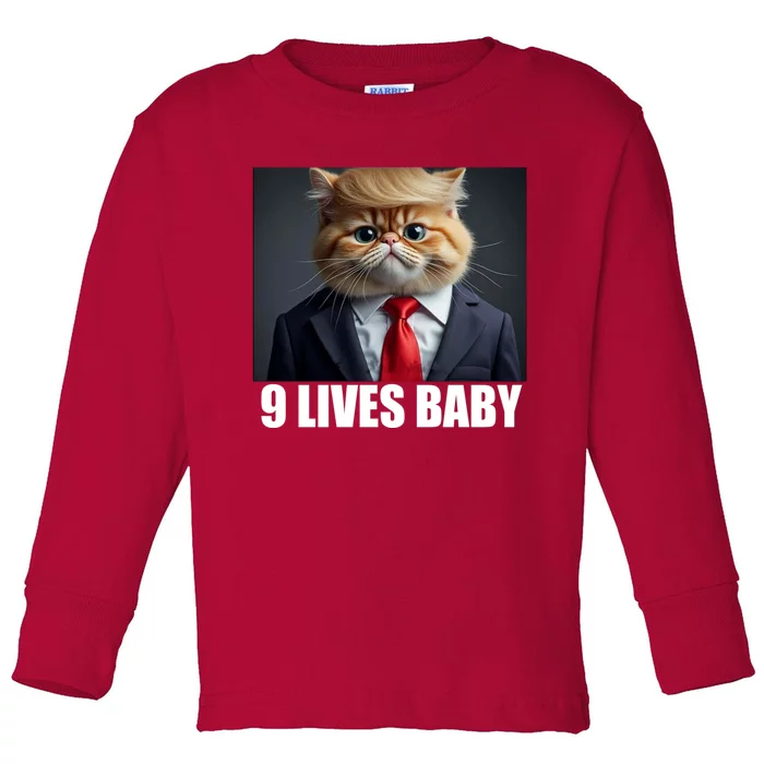 Cat Trump 9 Lives Baby Toddler Long Sleeve Shirt