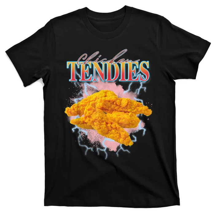 Chicken Tendies 90s Bootleg Style Foodie Funny Meme T-Shirt