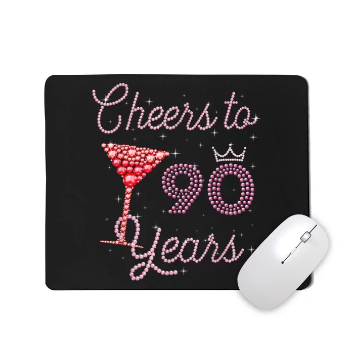 Cheers To 90 Years 90th Birthday 90 Years Old Bday Mousepad