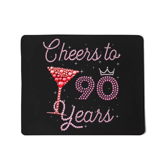 Cheers To 90 Years 90th Birthday 90 Years Old Bday Mousepad