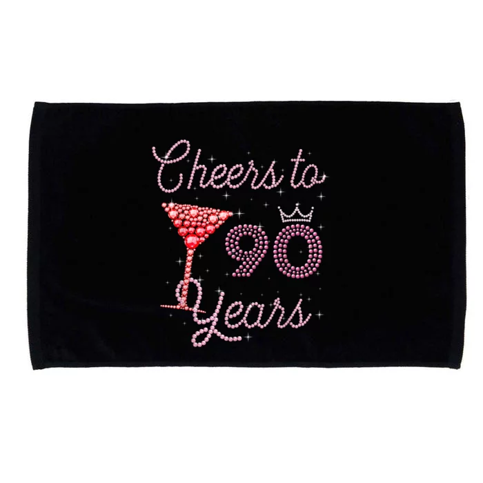 Cheers To 90 Years 90th Birthday 90 Years Old Bday Microfiber Hand Towel