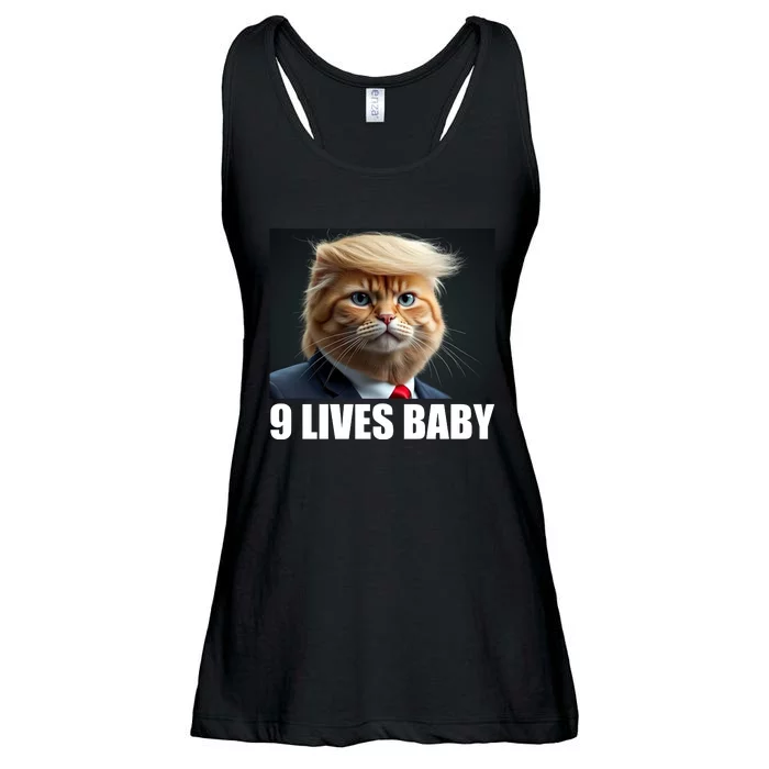 Cat Trump 9 Lives Baby Ladies Essential Flowy Tank