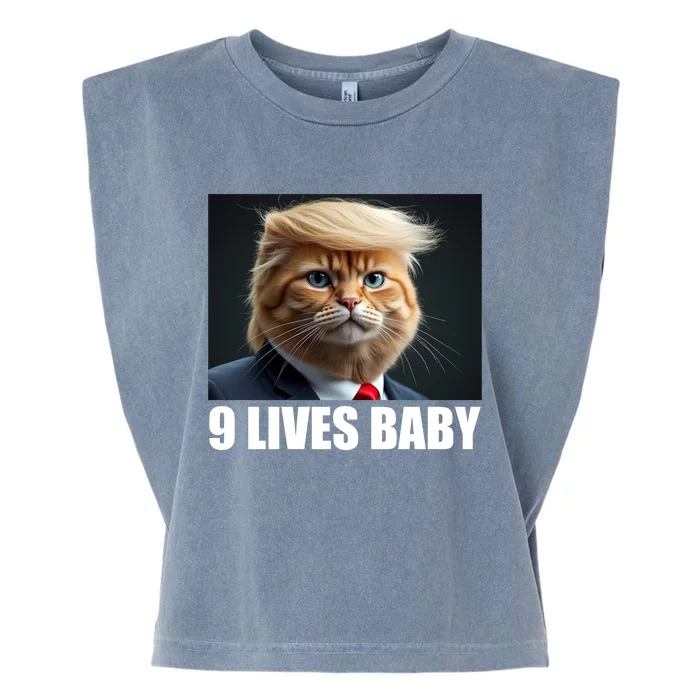 Cat Trump 9 Lives Baby Garment-Dyed Women's Muscle Tee