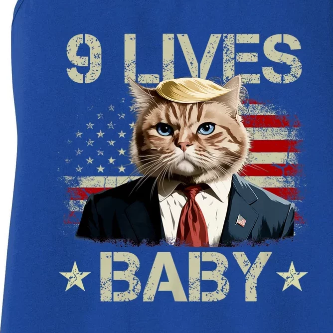 Cat Trump 9 Lives Baby Funny Trump Cat Women's Racerback Tank