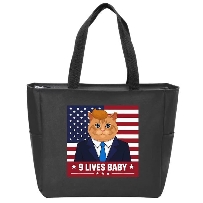 Cat Trump 9 Lives Baby Even My Cat Loves Trump 2024 Zip Tote Bag