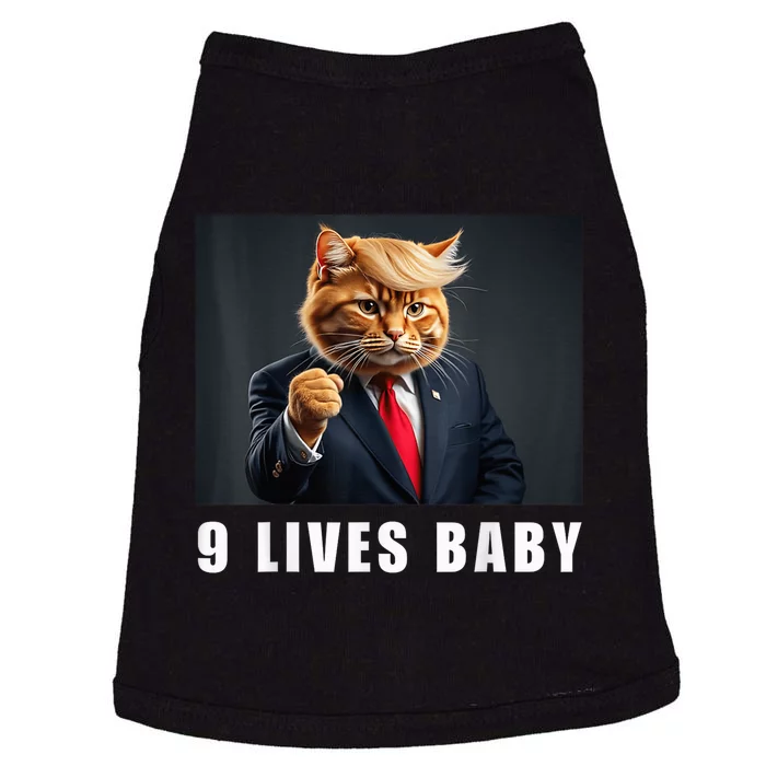 Cat Trump 9 Lives Baby Funny Trump Cat Lovers Doggie Tank