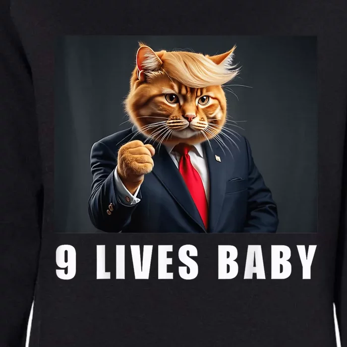 Cat Trump 9 Lives Baby Funny Trump Cat Lovers Womens California Wash Sweatshirt