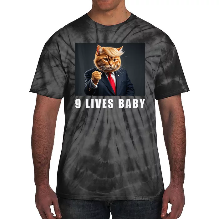 Cat Trump 9 Lives Baby Funny Trump Cat Lovers Tie-Dye T-Shirt