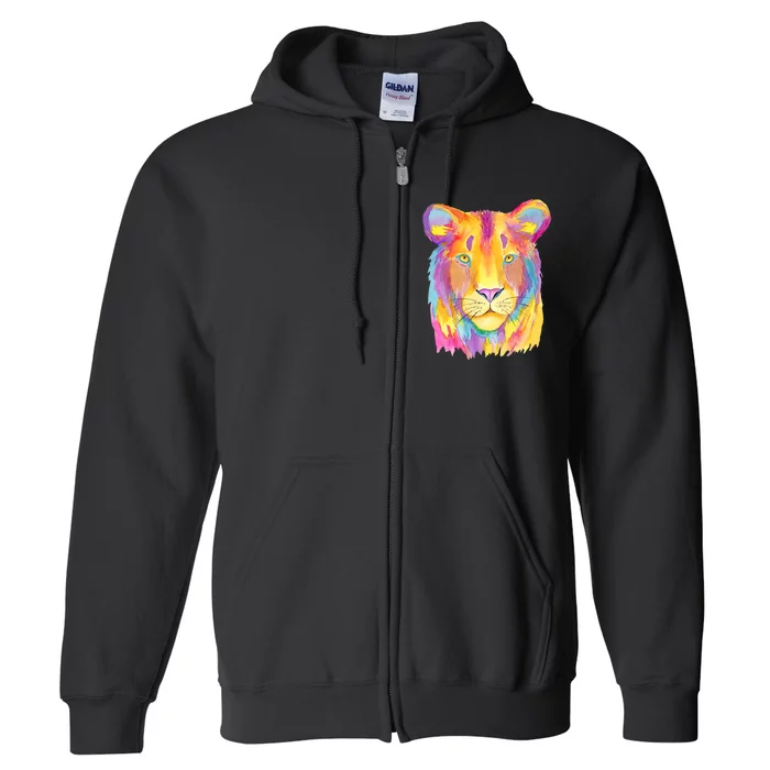 Colorful Tiger Art Cool Gift Full Zip Hoodie