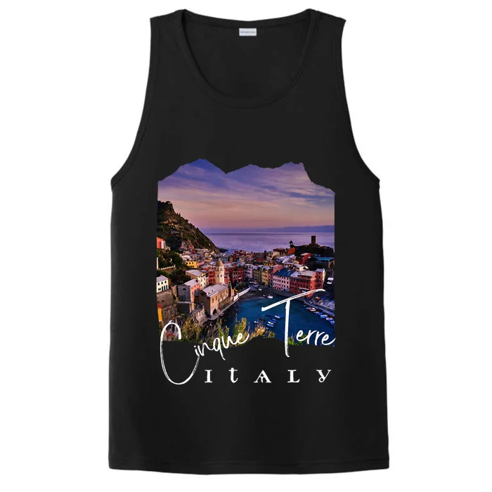 Cinque Terre At Night Cinque Terre Souvenir Performance Tank