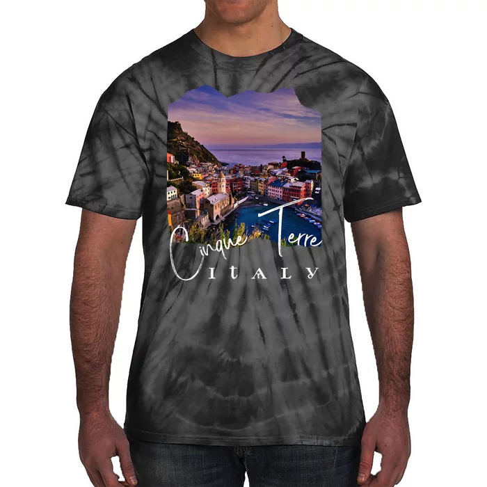 Cinque Terre At Night Cinque Terre Souvenir Tie-Dye T-Shirt