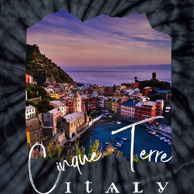 Cinque Terre At Night Cinque Terre Souvenir Tie-Dye T-Shirt