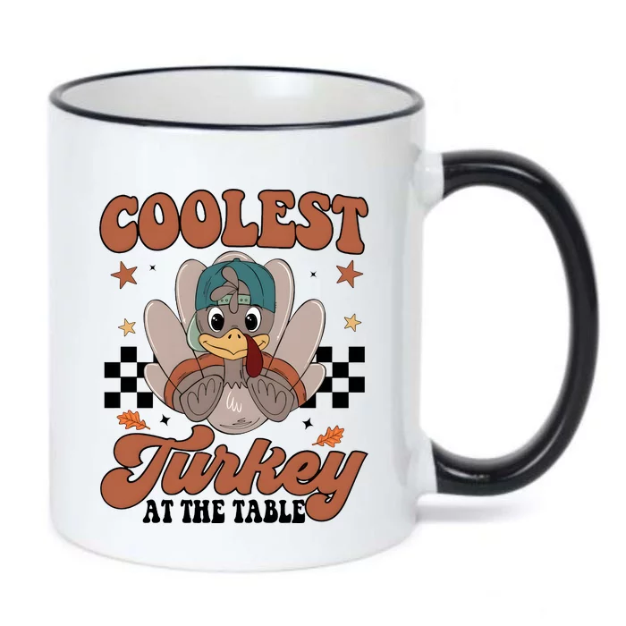 Coolest Turkey At The Table Thanksgiving Black Color Changing Mug