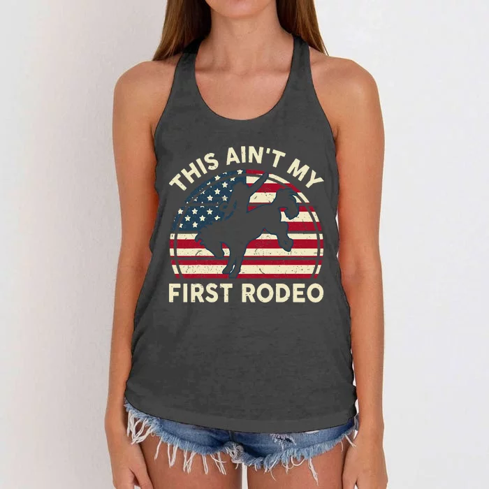 Cowboy This Aint My First Rodeo Wo Horse Riding Women's Knotted Racerback Tank