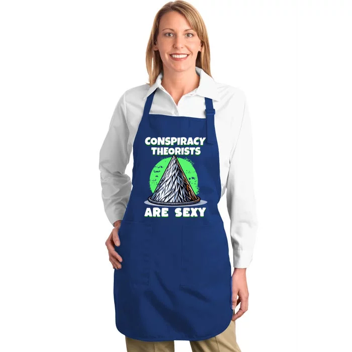 Conspiracy Theorists Are Sexy Tinfoil Hat Truth Seeking Gift Full-Length Apron With Pocket