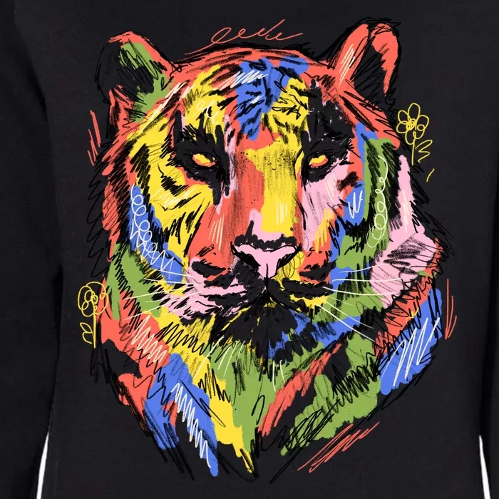 Colorful Tiger Animal Art Womens California Wash Sweatshirt