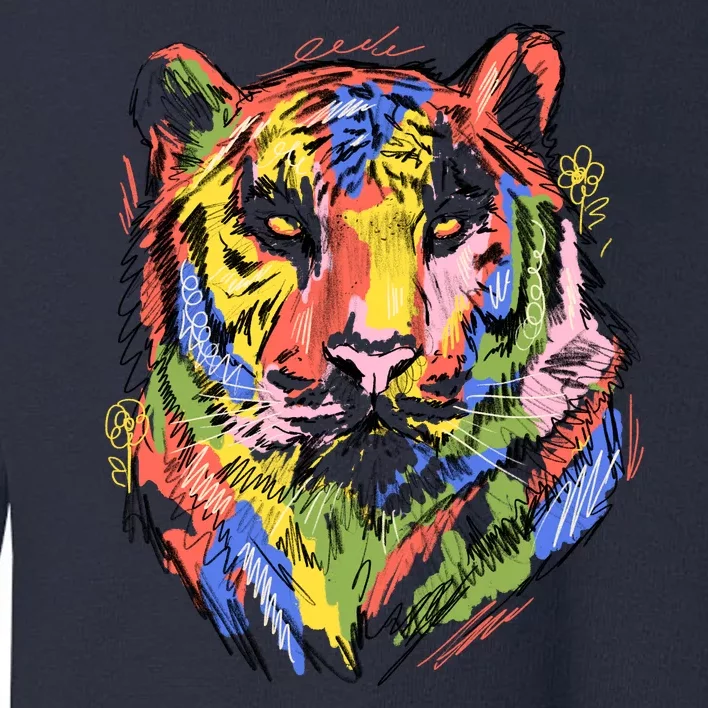 Colorful Tiger Animal Art Toddler Sweatshirt