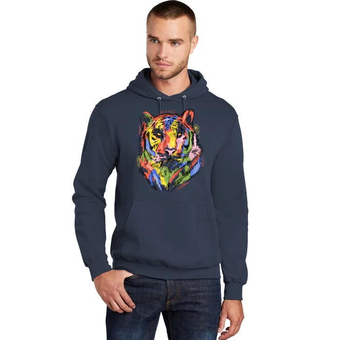 Colorful Tiger Animal Art Tall Hoodie