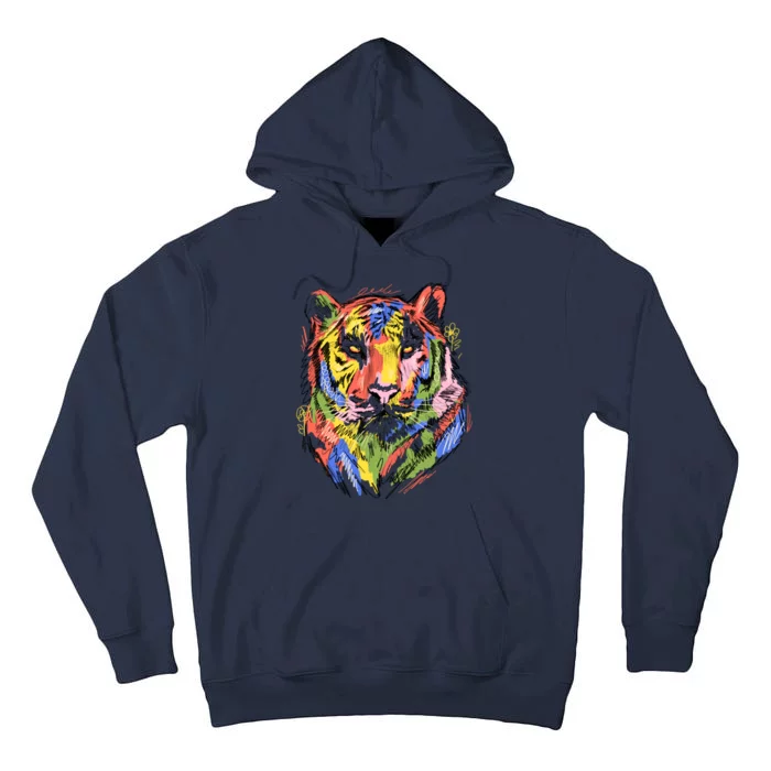 Colorful Tiger Animal Art Tall Hoodie