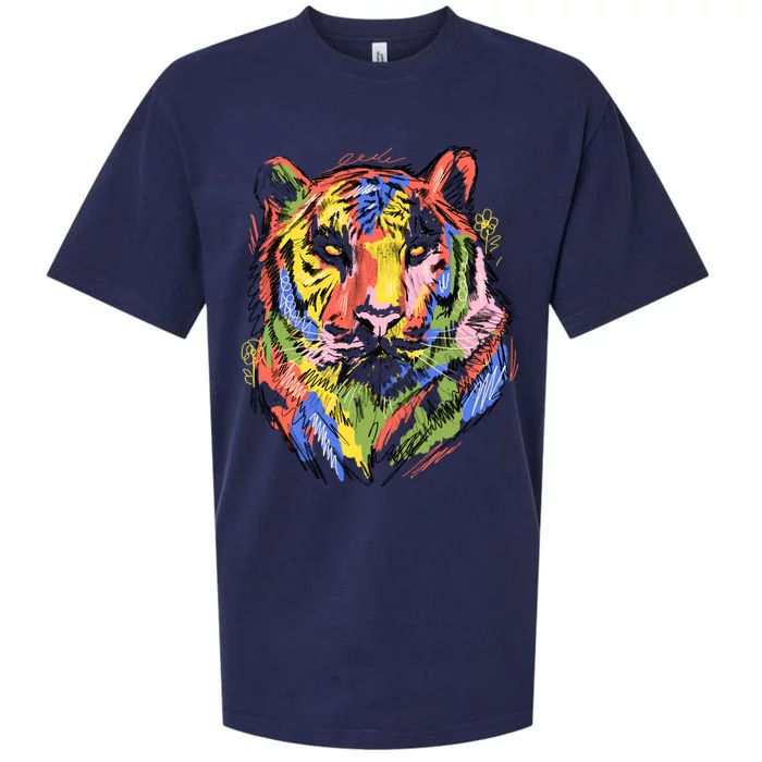 Colorful Tiger Animal Art Sueded Cloud Jersey T-Shirt