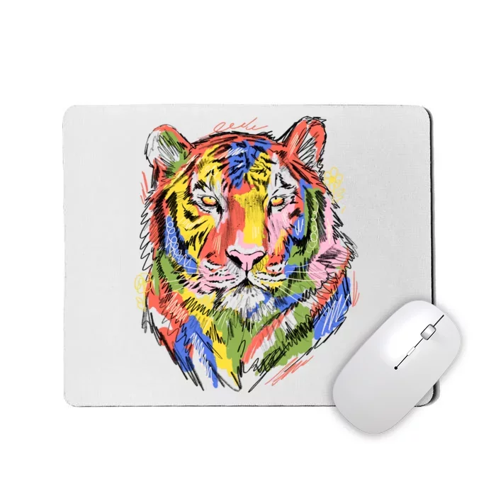 Colorful Tiger Animal Art Mousepad