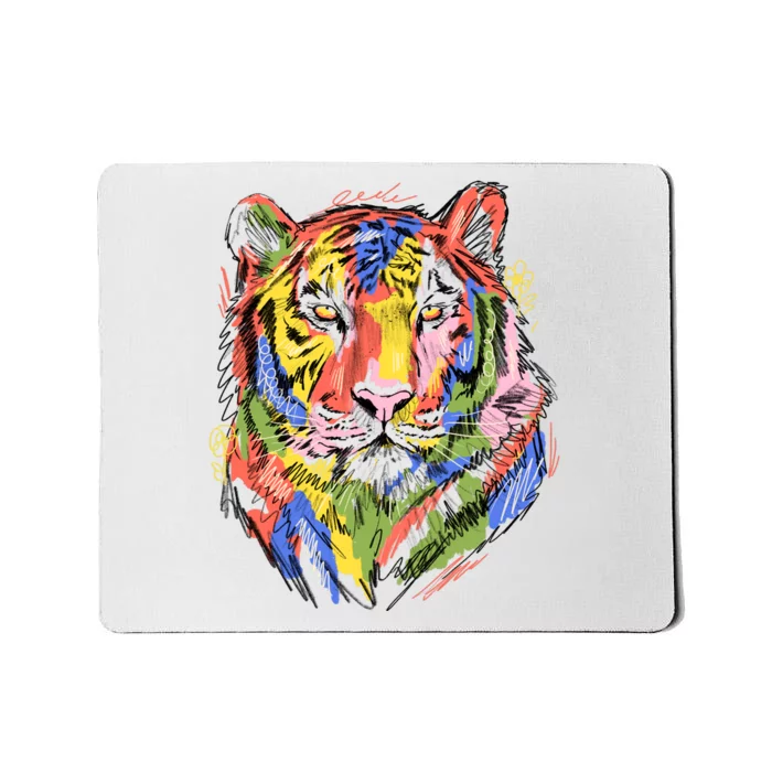 Colorful Tiger Animal Art Mousepad