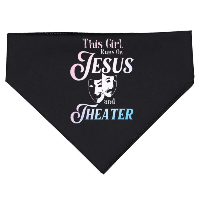 Cute Theatre Art For  Acting Musical Lover USA-Made Doggie Bandana