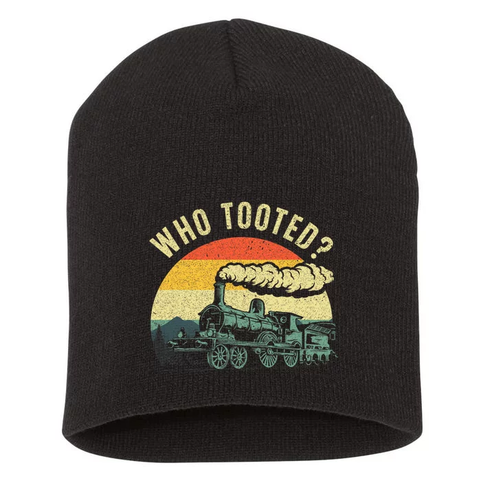 Cute Train Art For Men Women Train Collector Railroad Lover Short Acrylic Beanie