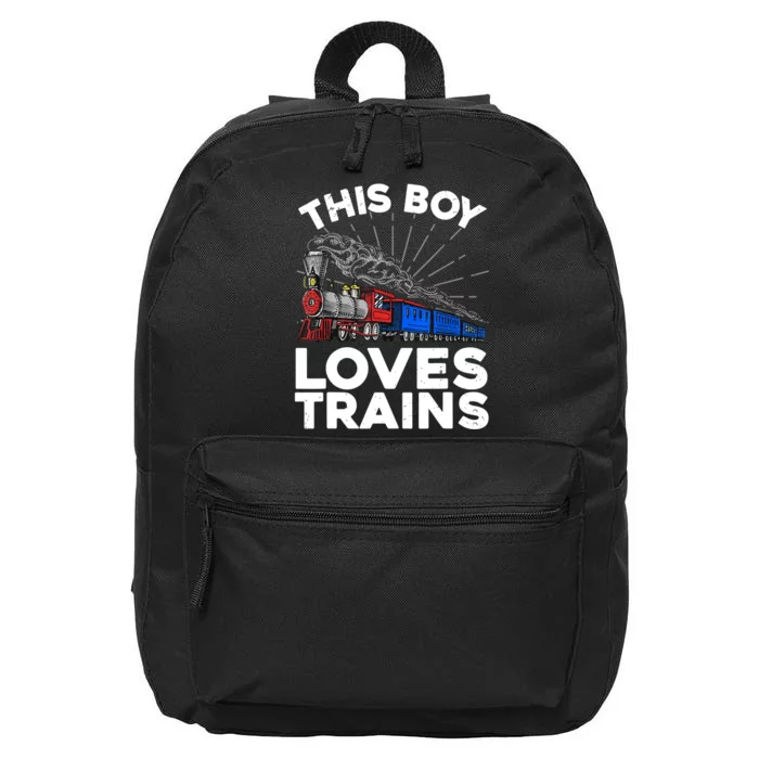 Cool Train Art For Boy Toddlers Train Lovers Railroad 16 in Basic Backpack