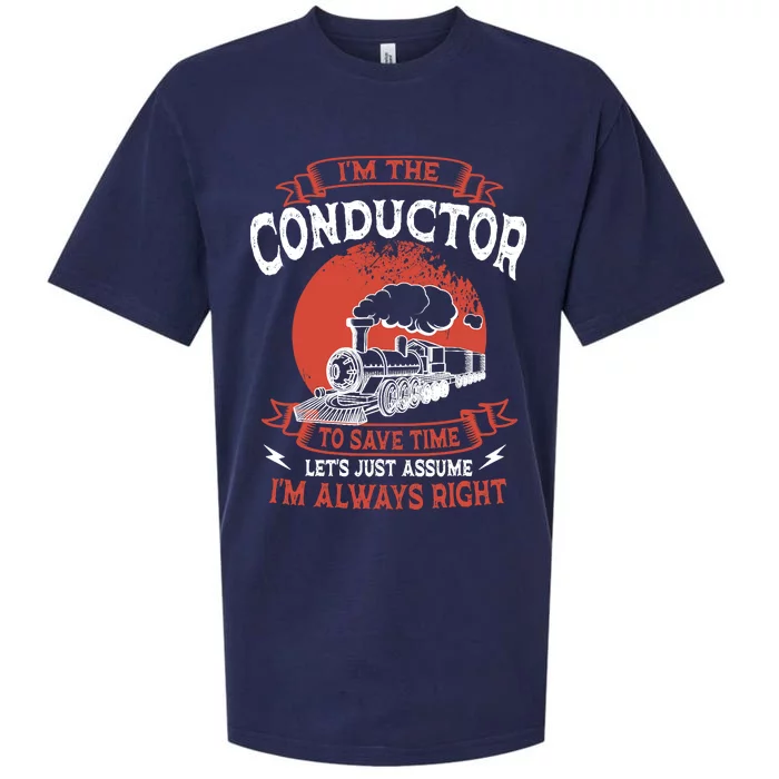 Conductor Train Always Right Express Rail Transport Railway Sueded Cloud Jersey T-Shirt