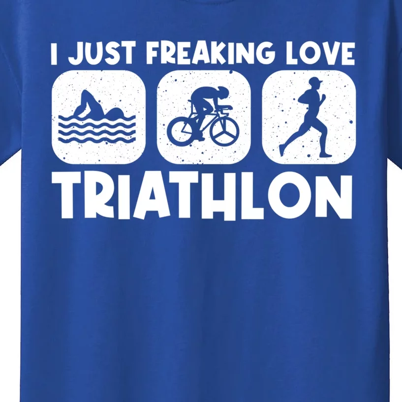 Cool Triathlon Art Triathlete Sport Triathlon Cute Gift Kids T-Shirt