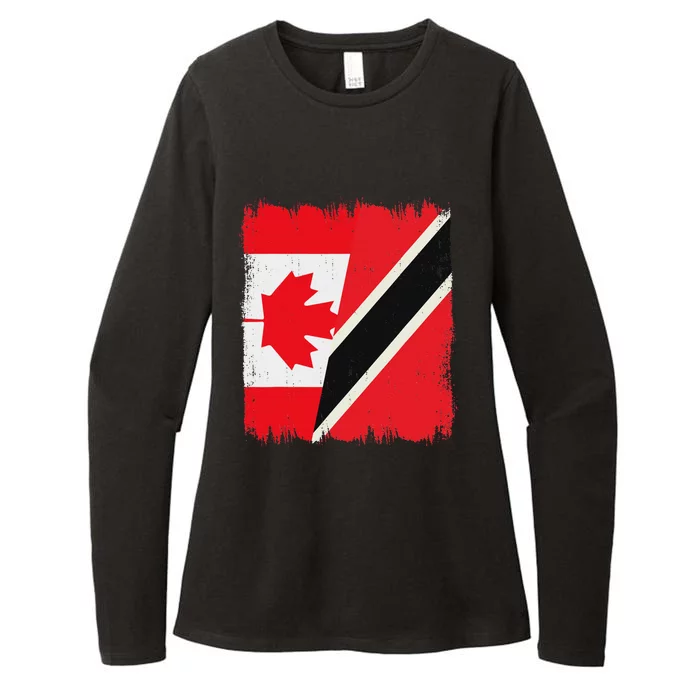 Canada Trinidad And Tobago Flag Canadian Trinidadian Roots Womens CVC Long Sleeve Shirt