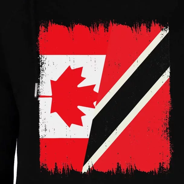 Canada Trinidad And Tobago Flag Canadian Trinidadian Roots Womens Funnel Neck Pullover Hood